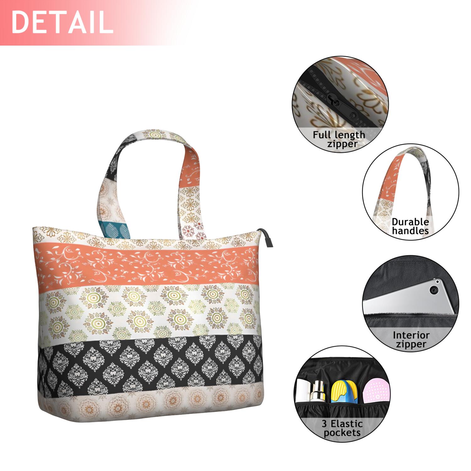 Colorful Pioneer Flower Pattern Travel Tote Bags for Women Carry On,Large Weekender Bags for Women Travel,Multi Functional Duffle Bag for Work,Shopping,Sports