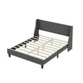 thumbnail image 6 of Miniyam Queen Size Upholstered Bed Frame with Wingback Headboard, No Box Spring Needed, Dark Gray, 6 of 7