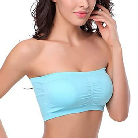 

Women Ladies Strapless Seamless Padded Boob Bandeau Tube Tops Bra