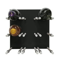 9 Bottle Acrylic Peg Wine Racks (Black)