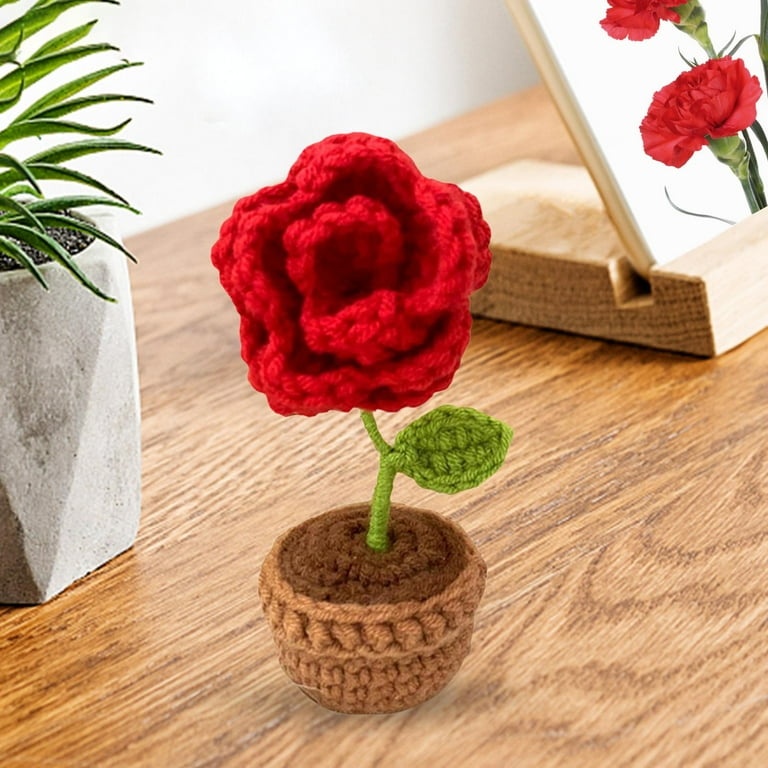 Handmade Knitting Crochet Flowers Car Interior Decoration Small