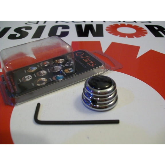 Q-Parts Ringo Knob - BLACK PEARL ON CHROME, KCR-0549