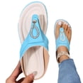 thumbnail image 3 of LEEYNEER Women Sandals Clearance 2023! Women‘s Flip-Flops with Arch Support Round Head Outer Wear Orthopedic Sandals Slippers Solid Color Low-heeled Flip-flops Summer Athletic Outdoor Bea, 3 of 4