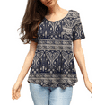 thumbnail image 3 of FOLUNSI Womens T Shirts Short Sleeve Round Neck Loose Print Tunic Tops with Pocket, 3 of 5