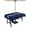 Navy Blue White, variant on Outdoor Tablecloth with Umbrella Hole and Zipper, Happy Birthday Waterproof Patio Tablecloth for Dining Round 54'', Pink Modern Abstract Art Wipeable Table Cover for Picnic BBQ Party Patio
