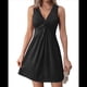 thumbnail image 1 of Vestido Elegante de Verano para Mujer, con Escote en V y Volantes, Sin Mangas, Ajustado, Color Negro, Talla S, 1 of 7