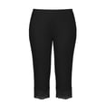 thumbnail image 4 of Stamzod Black Leggings Women Capri Pants Summer Solid Color High Waisted Capris Casual Slim Fit Stretch Capri Leggings for Women Black XXL, 4 of 4
