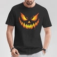 thumbnail image 2 of Jack O'Lantern Scary Pumpkin Face Halloween T-Shirt for Boys and Men – Spooky Carved Pumpkin Graphic Tee, 2 of 3