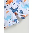 thumbnail image 6 of Biezeib Toddler Baby Rash Guard Swimsuit Cute Dinosaur Print Short Sleeve Zip Up Bathing Suit Swimwear, 6 of 6