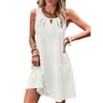 thumbnail image 2 of Womens Swimsuit Cover Up Hollow Out Crochet Coverups Sleeveless Beach Dress Tank Bikini Cover Ups - Knit Swimwear Mesh Bathing Suit Hollow Out Dress - Summer Vacation Travel Dress 2026 White S, 2 of 6