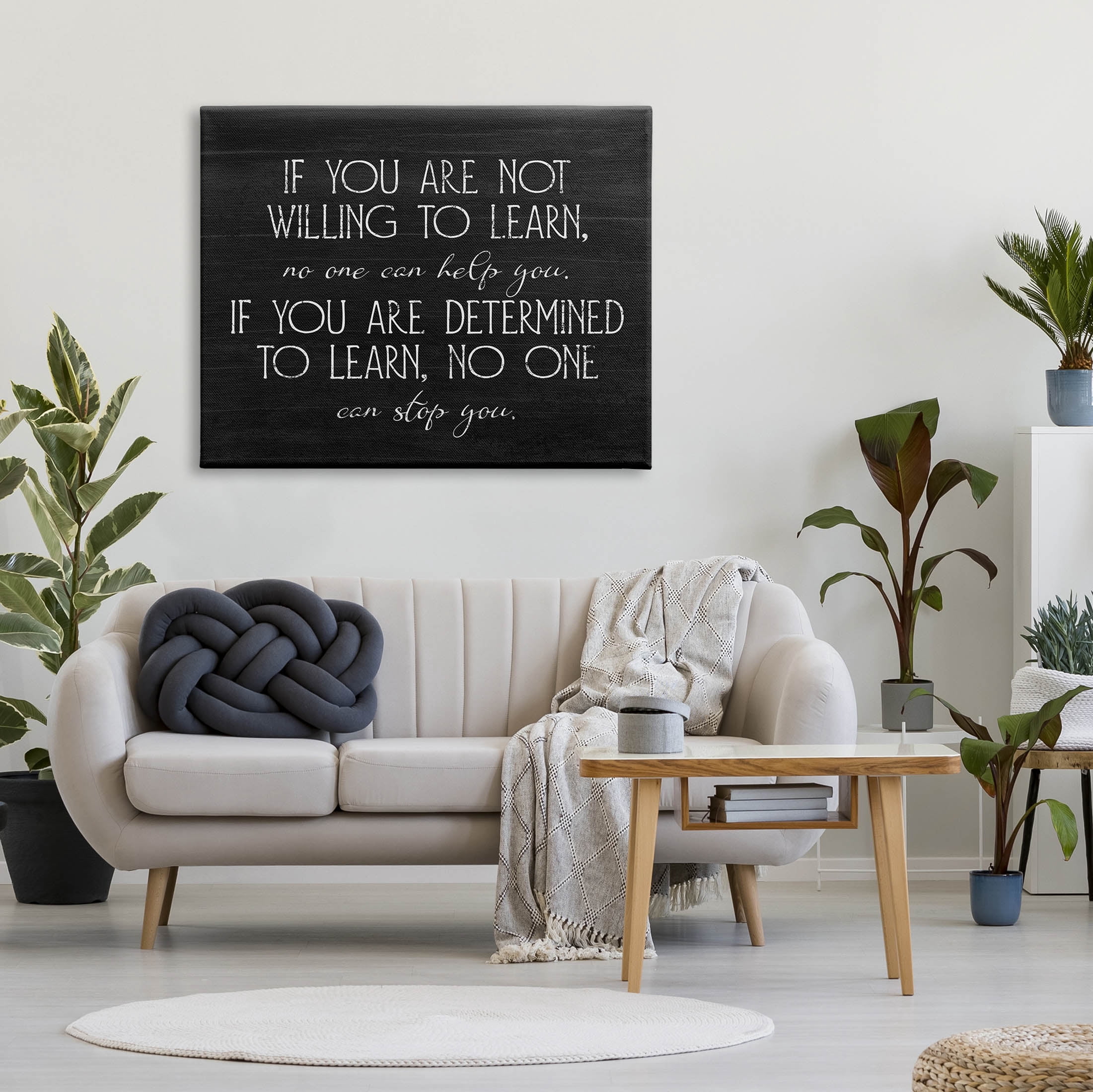 Stupell Industries Determined To Learn Motivational Graphic Art Gallery Wrapped Canvas Print Wall Art, Design by Lil' Rue