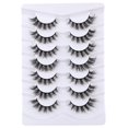 thumbnail image 1 of Mebver Pestañas postizas Pestañas de ojo de gato Pestañas de visón sintético Aspecto natural Pestañas tenues y esponjosas que parecen extensiones Pestaas Postizas D Curl Lash Strips Short Fox Eye Lash, 1 of 5