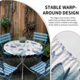 thumbnail image 2 of Blue Butterfly Flower Round Tablecloth for 36-44 Inch Tables,Fitted Table Cover with Elastic Edge,Botanical Watercolor Floral Leaf Waterproof Outdoor Table Cloth Protector for Patio Garden Dinner, 2 of 9