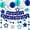 blue, variant on Colorful Birthday Party Decoration Kit with Banner, Bunting, Confetti