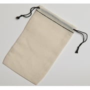 Cotton Muslin Bags, With Black Hem and Black Double Drawstrings, Pack of 25, 3 x 4.75 inches