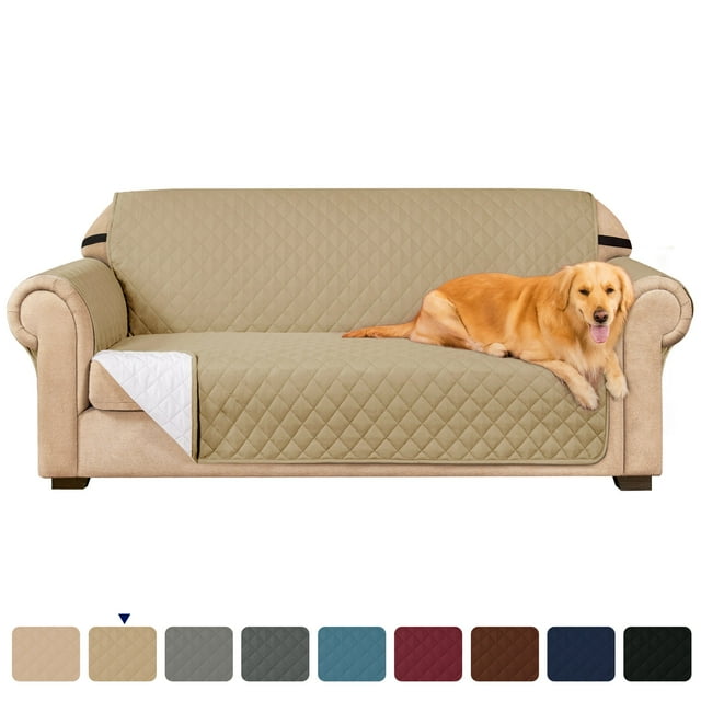 Subrtex Housse de Canapé Extensible 1 Pce Matelassée Réversible avec Sangles Élastiques Antidérapantes Housse de Canapé Lavable pour Animaux
