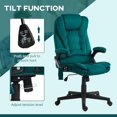 thumbnail image 6 of Point Vibrating Massage Office Chair with Heat, Velvet High Back Executive Office Chair with Reclining Backrest, Padded Armrests and Remote, 6 of 18