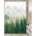 thumbnail image 2 of Nature Forest Shower Curtain, RV Shower Curtain for Travel Trailer Bathroom, Farmhouse Camping RV Shower Curtain for Camper, Happy Camper Shower Curtain with Hooks 47X64inch, 2 of 5