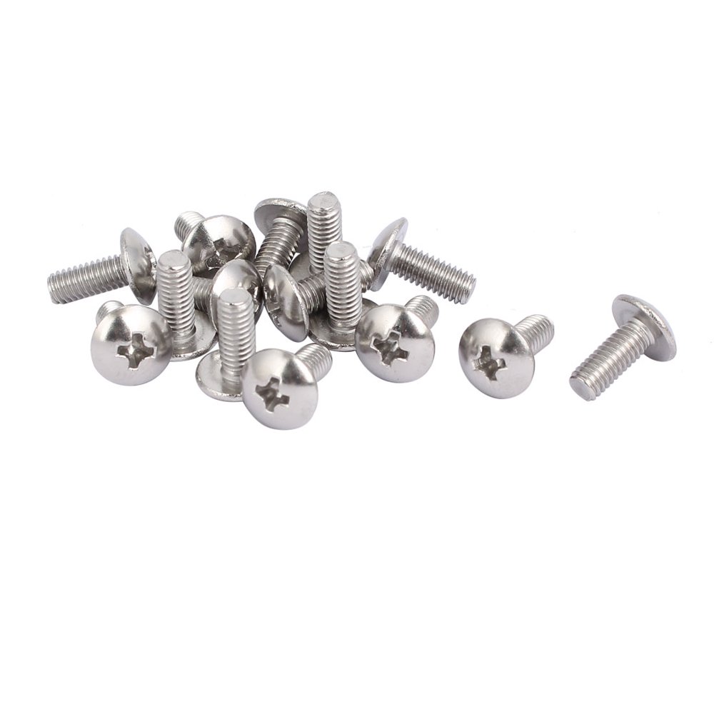 Uxcell M4 x 10mm 316 Stainless Steel Truss Head Machine Screws (15pack