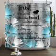 thumbnail image 2 of Inspirational Quotes Shower Curtain Trust in The Lord Shower Curtain Rustic Daisy Bible Verse Motivational Words Bathroom Curtain Set Waterproof Fabric with 12 Hooks 72Wx72H Inch, 2 of 6