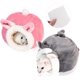 thumbnail image 1 of Cama para hámster de 2 piezas, mini nido de algodón para hámster, sacos de dormir para invierno, nidos cálidos para dormir para el invierno, casa cálida para animales pequeños (gris + rosa), 1 of 5