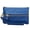 Blue, variant on 3 Zipper Wallet Genuine Leather Coin Purse Clutch Cellphone Pouch Key Hook Keychain with Wrist Strap for Women.