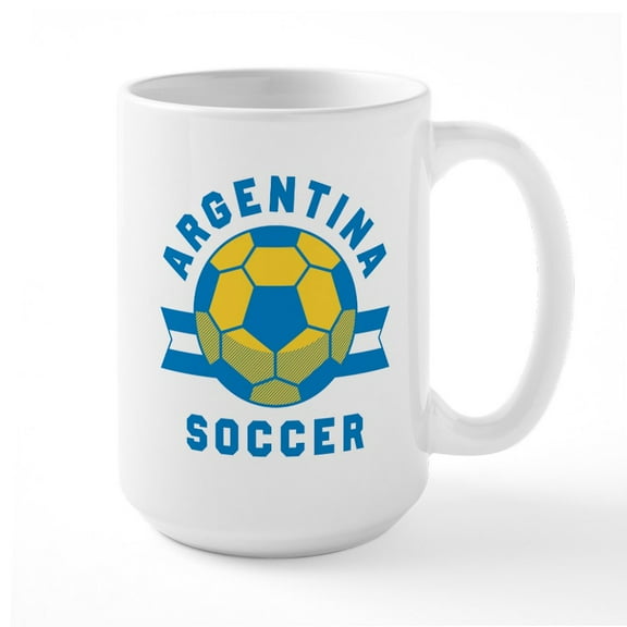 CafePress - Argentina Soccer Mugs - 15 oz Ceramic Large White Novelty Mug