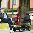 thumbnail image 2 of Segmart Mobility Scooter, 300W Motor Compact Electric Wheelchair with Cup Holders, USB Charging Port, Basket & US Flag, Red, 2 of 12