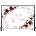 thumbnail image 2 of Miss to Mrs Bridal Shower Backdrop Pink Burgundy Floral Bachelorette Photography Background Rose Gold Wedding Bride to Be Engagement Party Decorations Banner Supplies Photo Booth Props, 2 of 4