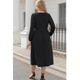 thumbnail image 2 of Plus Size Fall Dresses Women Long Sleeve Midi Casual Pocket Dress | Breathable Material, Crewneck A-Line Dresses, Loose Fit, Fall Fashion 2026, 2 of 5