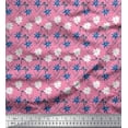 thumbnail image 1 of Soimoi Pink Cotton Poplin Fabric Swirl & Daisy Floral Fabric Prints By Yard 56 Inch Wide, 1 of 1