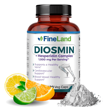 FineLand DIOSMIN & Hesperidin Complex, Premium Advanced Formula, 1000 mg, Blood Flow and Circulation Support, 120 Capsules, 100% Vegan, All Natural
