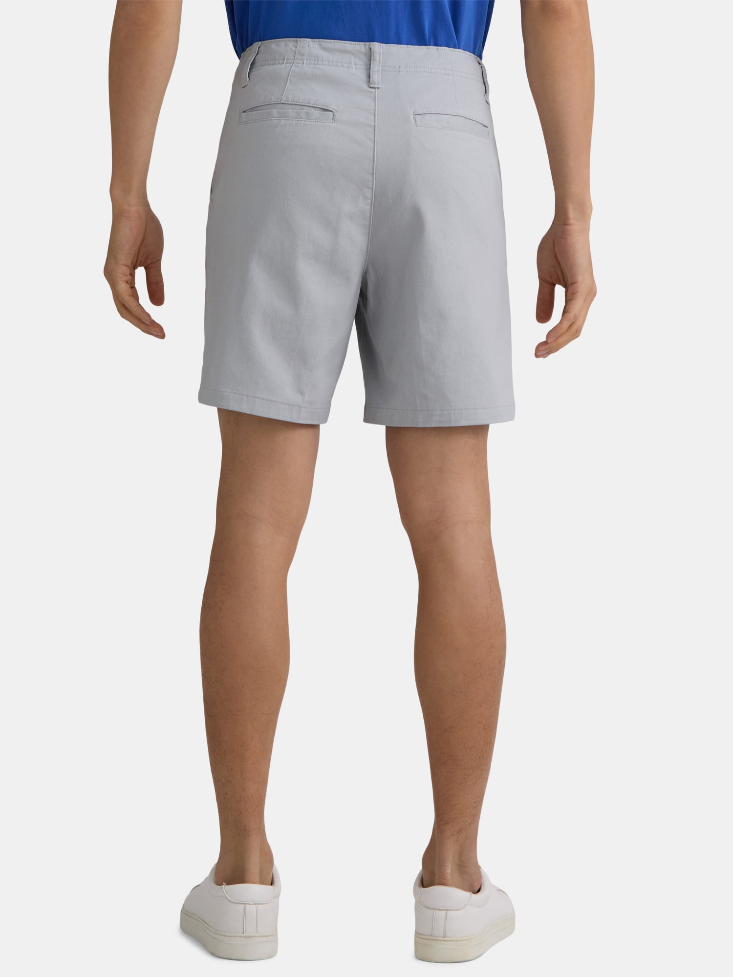 George Men's & Big Men's Relaxed Fit Stretch Twill Flat Front Shorts, 9" Inseam, Sizes 28-54