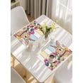 thumbnail image 5 of Easter Bunny Placemats Set of 4, Spring Colorful Daisy Flowers Rabbit Wood Plank Placemats for Dining Table, Place Mats for Kitchen Tabletop, Waterproof Wipeable Dining Table Mats Set, 5 of 9