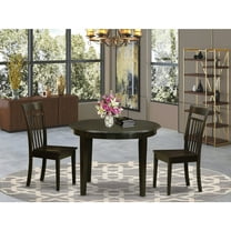 East West Furniture Boston 3-piece Wood Dining Table and Chairs in Cappuccino