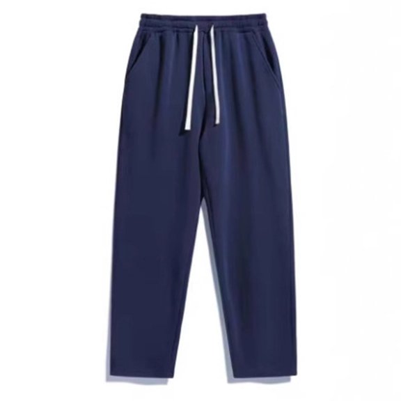 Lmnyox Sweatpants for Men Solid Color Loose Straight Leg Elastic Waist Pants Casual Athletic Trousers with Pockets