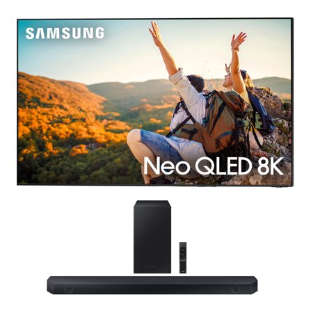 Samsung QN75QN850CFXZA 75 Inch 8K Neo QLED Smart TV with Dolby Atmos with a Samsung HW-Q600C 3.1.2ch Soundbar and Subwoofer with Dolby Atmos (2023)
