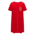 thumbnail image 3 of SCSAlgin Zip Up Robes for Women Short Sleeves Zipper House Coat Short Bathrobes Lightweight Nightgown with Pockets, 3 of 5