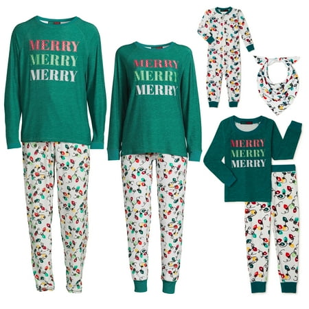 

Derek Heart Merry Christmas Lights Holiday Matching Family Christmas Pajamas Toddler Unisex Sleepwear Set 2-Piece Sizes 12 Months-5T