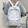 thumbnail image 7 of Yucurem Aesthetic Floral Backpack for Women, Large Capacity Nylon Kawaii Backpack, Multiple Pockets Laptop Backpacks for Shopping Travel Work, 11.42x5.51x16.14inch, 7 of 7