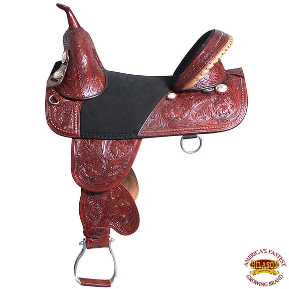 16 In Hilason Western Horse Treeless Trail Barrel Saddle American Leather