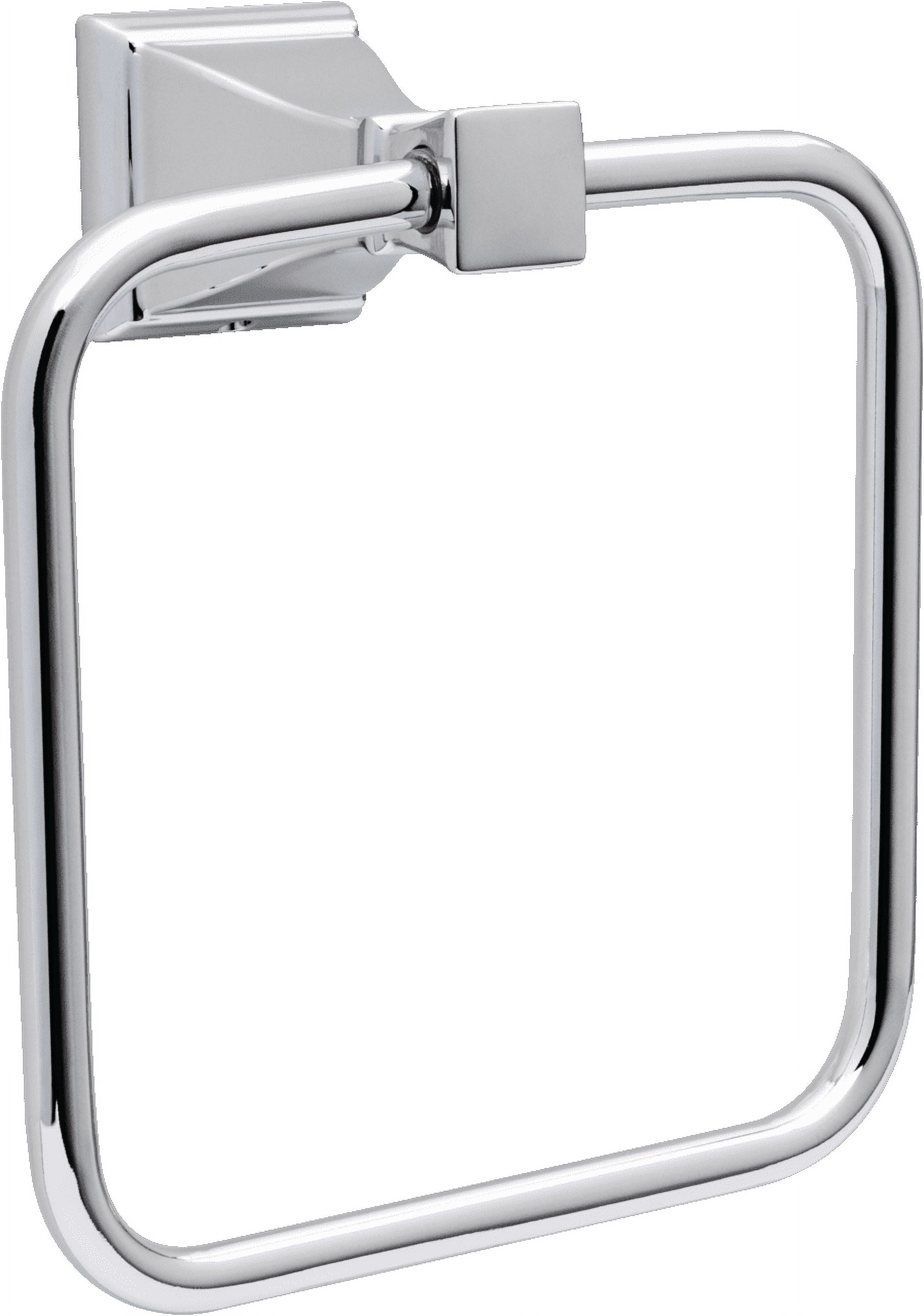 (2 pack) Better Homes and Gardens Chandler Towel Ring, Wall Mounted Bathroom Towel Holder, Chrome