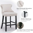 thumbnail image 5 of ODUSE-DAILY Tufted Velvet Bar Stool, Beige (Set of 2), 5 of 11