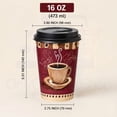thumbnail image 2 of VeZee 16 Oz Disposable Heaven Poly Paper Durable Hot Cup with White Hinged Tab Lids For Hot/Cold Drink, Coffee Cups, Tea, Cocoa, Travel, Hot Chocolate, Chai, Latte & Hot Soup|200CT, 2 of 4