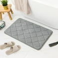 thumbnail image 3 of Absorbent Non-Slip Bath Mat, Soft Velvet Floor Mat with Foam Backing, Machine Washable & Quick Dry for Easy Care, for Bathroom Floor ty and Comfort Aestivo | Gray | AESTIVO, 3 of 8