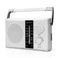 thumbnail image 1 of Transistor de radio AM FM LEOTEC con batería y corriente alterna, color blanco, 1 of 7