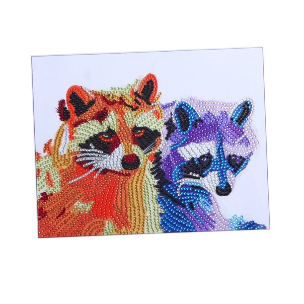 Adhesivo decorativo de pared de mosaico con de de imitación - 30x25cm Mapache Sunnimix Kits de pintura de diamante 5D