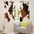 thumbnail image 2 of Erosebridal Cowhide Window Curtains Cow Curtains Sets Cow Print Farm Animal Window Drapes Western Cowboy Farmhouse Window Treatments Living Room Bedroom Decor 2 Panels 38W x45L, 2 of 6