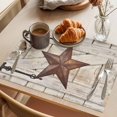 thumbnail image 3 of Texas Star Vintage Placemats Set of 12 Retro Brown Berry Wooden Place Mats Indoor Wipeable Table Mats Washable Cloth Dining Table Placemats for Kitchen Holiday Party Home Decor 13x19 Inch, 3 of 9