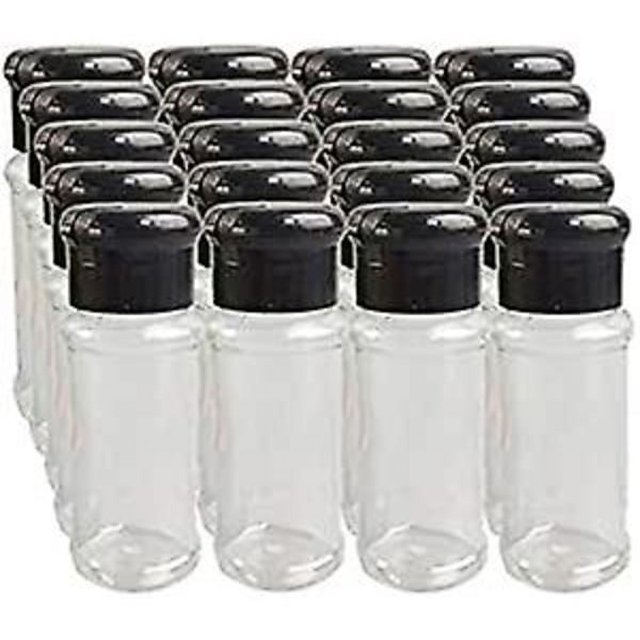 20 recipientes de especias de plástico, frascos de especias transparentes, botellas de especias de plástico vacías brillar Electrónica